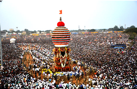 Sri Karibasava Swamy of the Gavi Math Samsthanam, Uravakonda in Anantapur district Brahmotsavam started 5th March 2014 